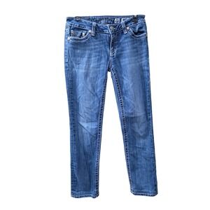 Miss Me Jeans Sunny Skinny Embellished Pockets Denim Blue‎ Wash Size 30